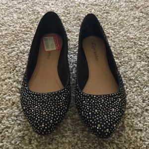Black Pointed toe flats